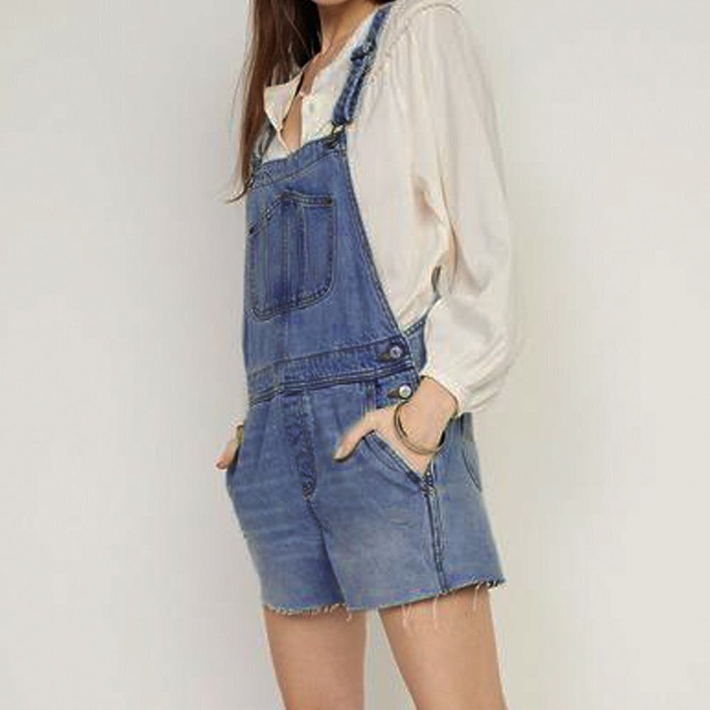 Gap denim jean cutoff shorts overalls shortalls XS